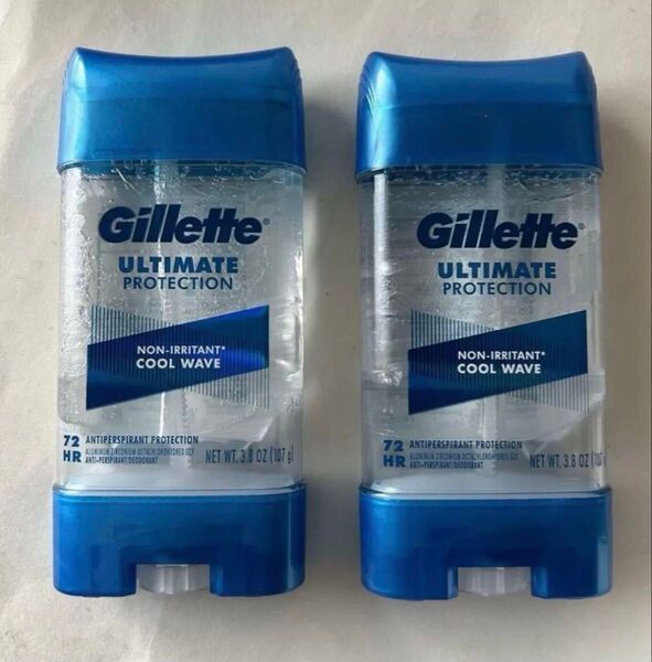 Gillette ジレット メンズ デオドラント 制汗剤107g x 2個 アメリカ 72時間持続 クールウェーブ クリア ジェル