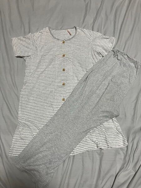 バースデイ マタニティウェア 入院着 半袖前開きパジャマ 授乳口あり