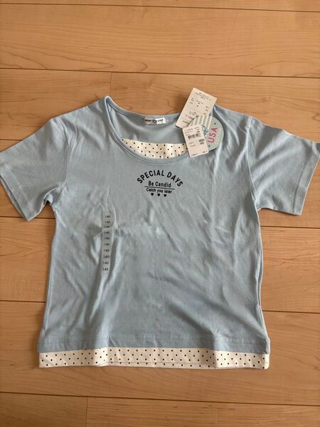 *新品タグ付き*140cm*ガールズ Tシャツ*女の子*重ね着風*