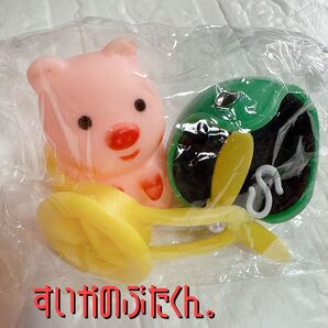 すいかのぶたくん。と8番なぶたくん。セット☆自転車アクセサリー☆ブタくん☆スイカヘルメット☆8番☆かわいい☆ラバーピッグ☆ ソフビ