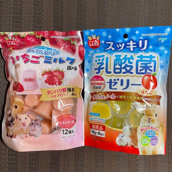小動物 ハムスター ウサギ りんご 乳酸菌 イチゴ ミルク 栄養 健康 ゼリー