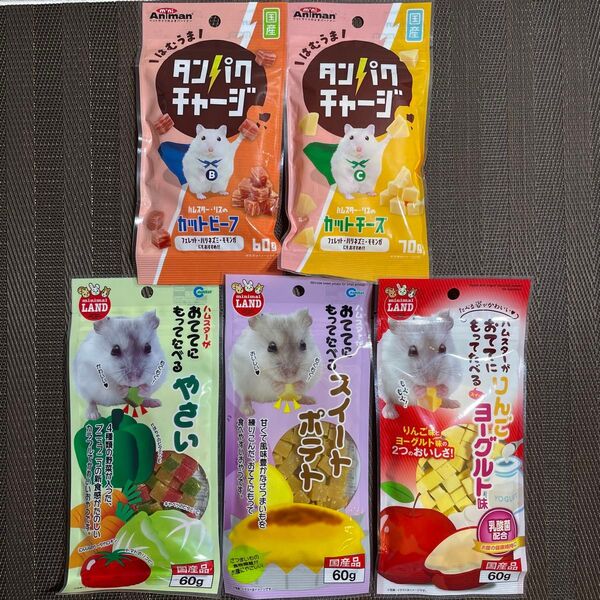 小動物 ハムスター リス チーズ ビーフ 野菜 りんご さつまいも おやつ 5点