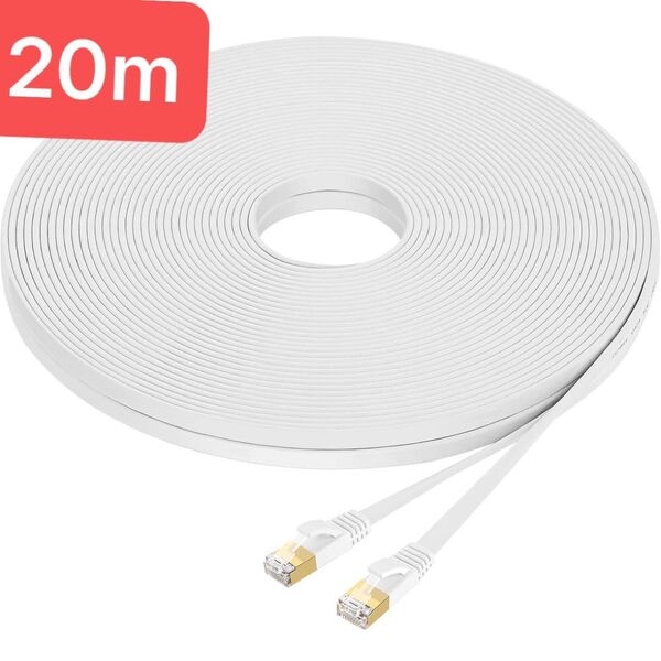 Cat8 LANケーブル 20M 超高速 40Gbps/2000MHz カテゴリー8 準拠 イーサネットケーブル 隙間 有線