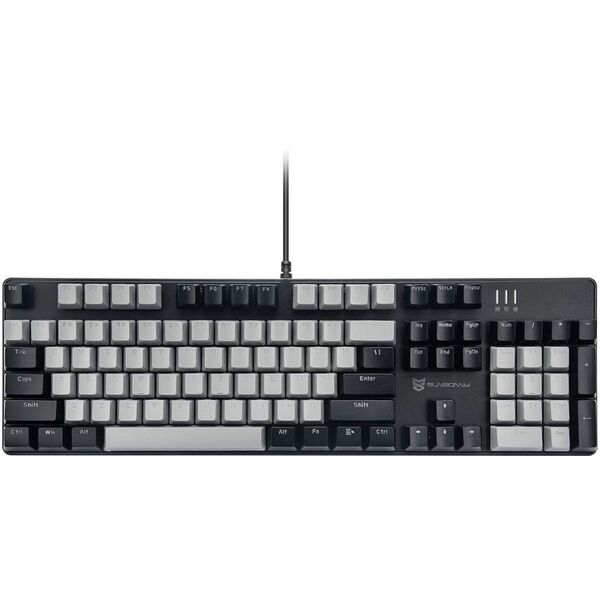 Merdia メカニカル式ゲーミングキーボード 全104キーボード US配列 USB有線キーボード LEDバックライト付き