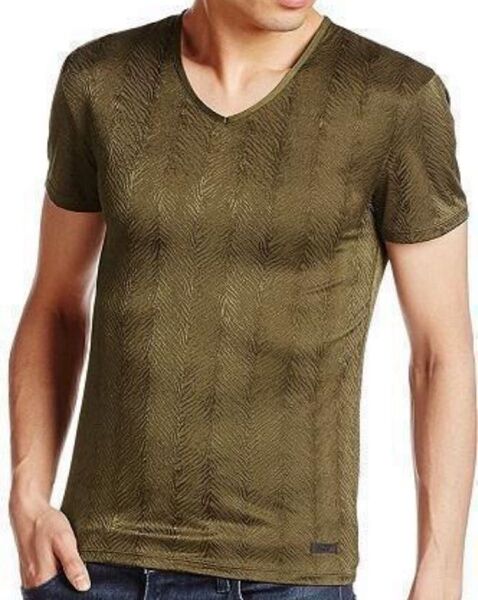 5◆定価:9180円◆HOM/オム◆Vネック 半袖Tシャツ◆M◆カーキ