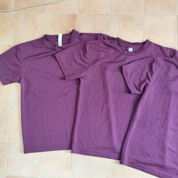 glimmer グリマー 即乾 Tシャツ 3枚 150 紫 ドライメッシュ S
