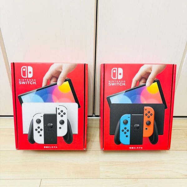 【未使用】2台セット 有機EL Nintendo Switch ニンテンドースイッチ 本体 ホワイト ネオン
