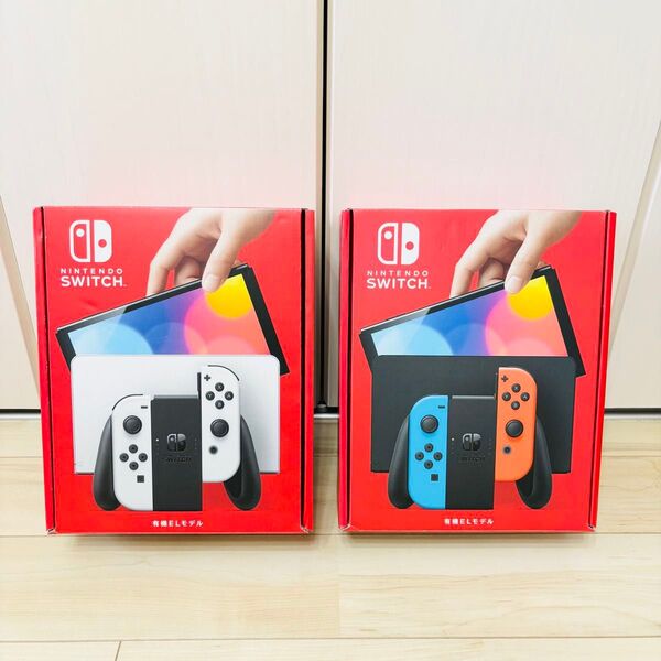 【未使用】2台セット 有機EL Nintendo Switch ニンテンドースイッチ 本体 ホワイト ネオン