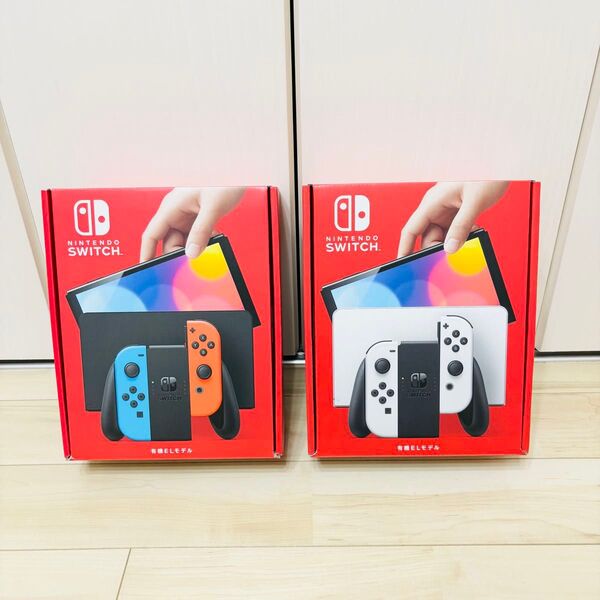【未使用】2台セット 有機EL Nintendo Switch ニンテンドースイッチ 本体 ネオン ホワイト