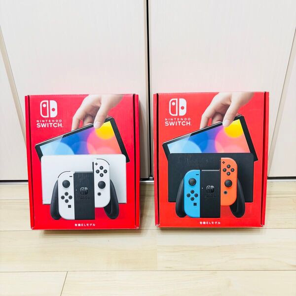 【未使用】2台セット 有機EL Nintendo Switch ニンテンドースイッチ 本体 ネオン ホワイト