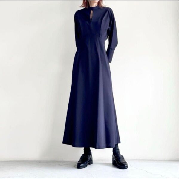 美品 マメクロゴウチ コットンジャージードレス フレアワンピース Cotton Jersey Dress