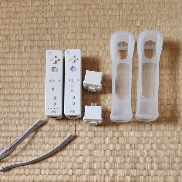 wii リモコン 2個 RVL-003 白 ホワイト モーションプラス ジャケット ストラップ付き 026 027 018 任天堂