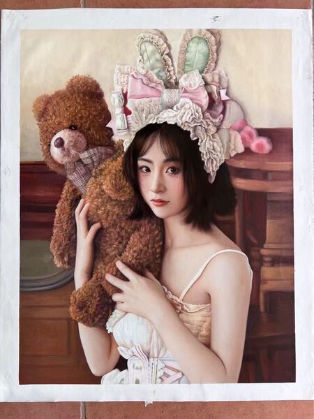 【オーダーメイド】写真から油絵 似顔絵 ペット肖像画 手描き プレゼント 記念品