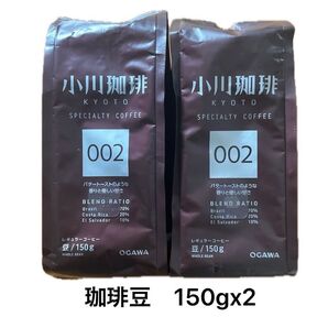 折り紙1枚とと小川珈琲スペシャルティコーヒーブレンド 002(豆)150g 2袋まとめ売り