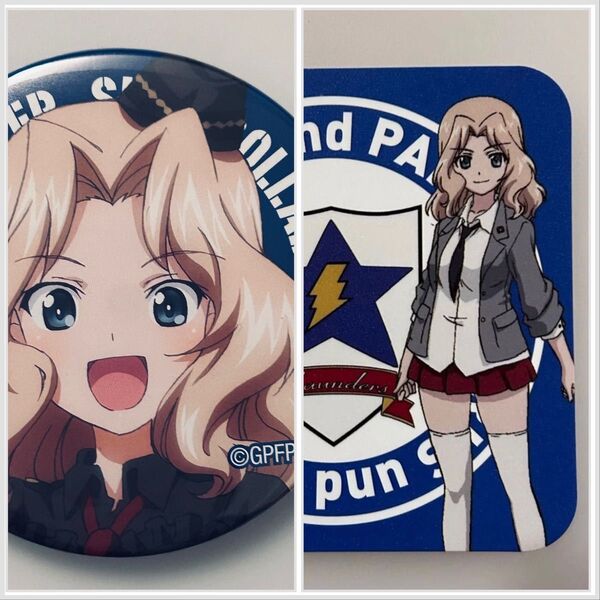 ケイ ガールズ&パンツァー 劇場版×セガコラボカフェ 注文特典 特製コースター/ 缶バッジ