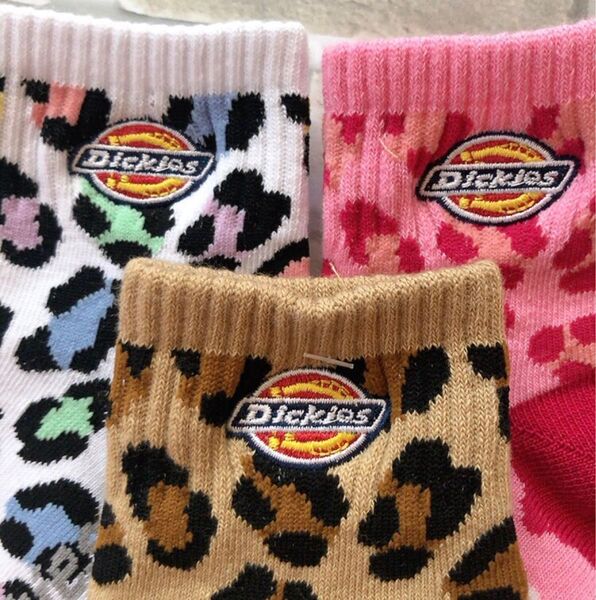 Dickies ディッキーズ 刺繍 豹柄 子供用 ソックス 靴下 15-20㎝ キッズ