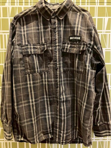 Harley-Davidson 長袖シャツ チェック柄 メンズ Lサイズ 古着