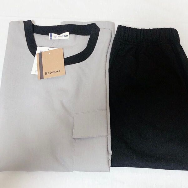 新品 綿混パジャマ Mサイズ 半袖Tシャツ 短パン 上下セット セットアップ 部屋着 ホームウェア 楽ちん リラックス メンズ
