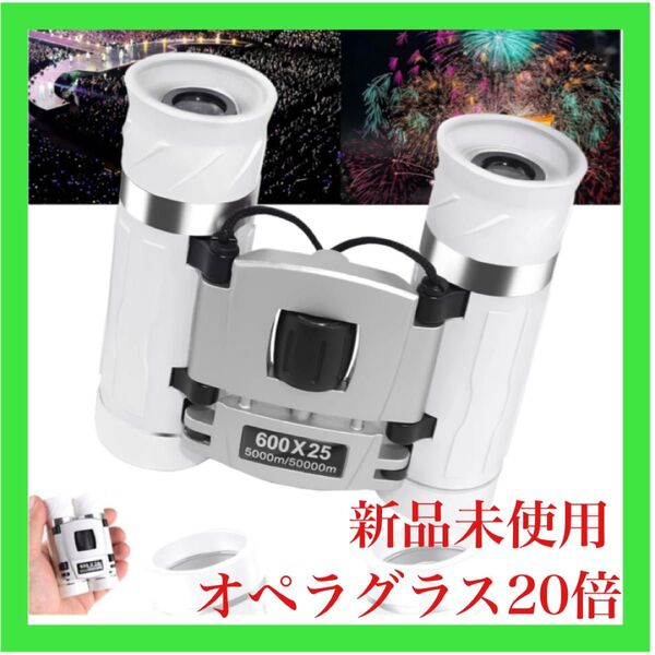 双眼鏡 ライブ用 20倍 オペラグラス 最新BAK4プリズム・防振 見やすい視界・超軽量 25口径 倍率調整 コンパクト 防水