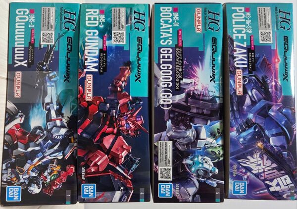 HG ジークアクス + 赤いガンダム+ 軍警ザク + ゲルググ ボカタ機 ガンプラ GQuuuuux 未組立