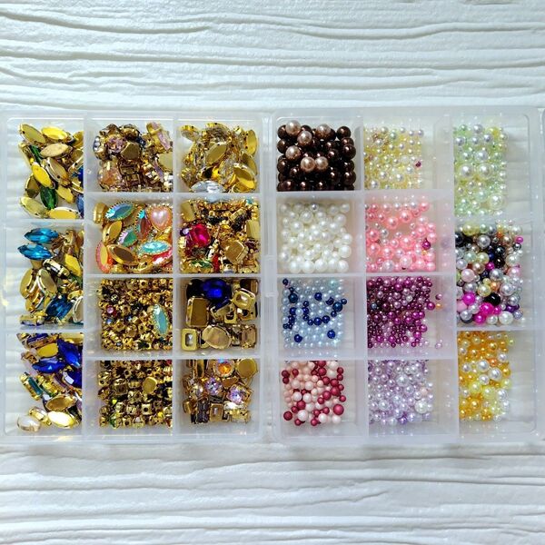 大量!ハンドメイド ラインストーン アクセサリー パーツ ビーズ ビジュー パール