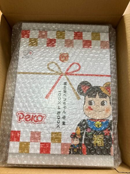 【新品未開封】BE@RBRICK ベアブリック 招き猫 ペコちゃん 福 黒