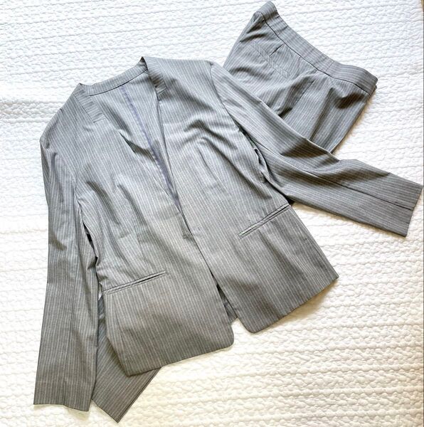 極美品アンタイトル スーツ セットアップ パンツ ノーカラー 2XL 大きい