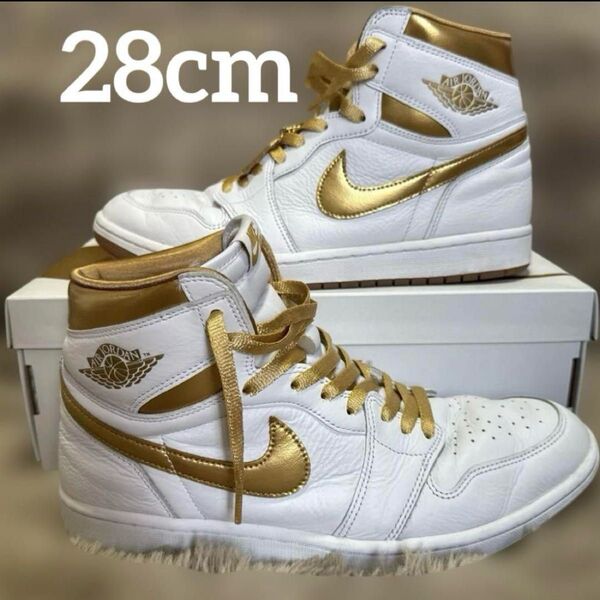 NIKE エアジョーダン Jordan AJ1 メタリックゴールド 28cm NIKE ナイキ ジョーダン1 アディダス