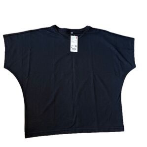 ユニクロ 2025年 エアリズム ドレープTシャツ ブラック M 未使用