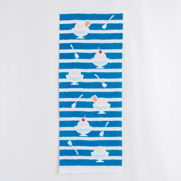 かまわぬ 手ぬぐい アイスクリーム 夏てぬぐい カマワヌ かわいい ボーダー 青
