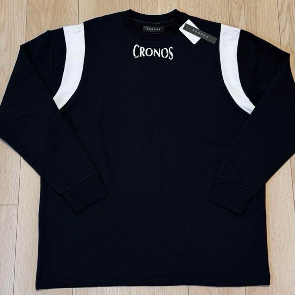 新品 CRONOS クロノス 長袖 Tシャツ ロンT 黒 白 XL