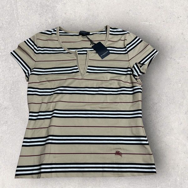新品タグ付き BURBERRY LONDON バーバリーロンドン ノバチェックボーダーカットソー バーバリー Tシャツ 半袖