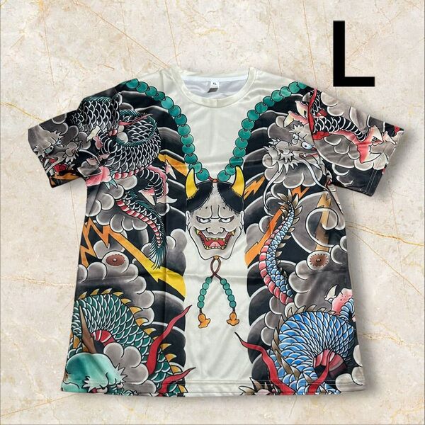 新品 般若 龍 鬼 和彫 刺青 入れ墨 浮世絵 和柄Tシャツ 個性派 半袖 半袖Tシャツ