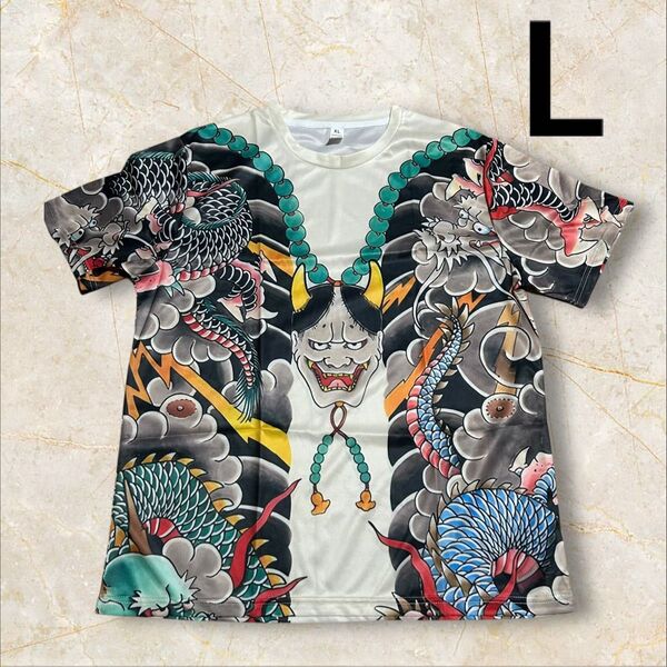 新品 般若 龍 鬼 和彫 刺青 入れ墨 浮世絵 和柄Tシャツ 個性派 半袖Tシャツ