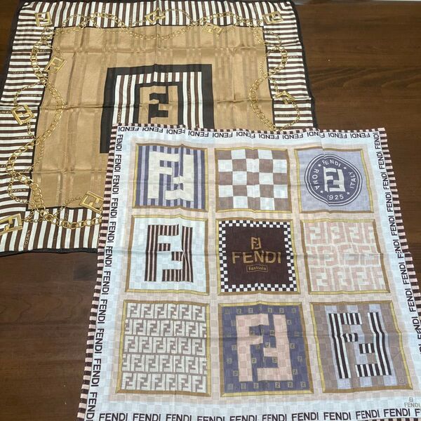 FENDI 大判ハンカチ スカーフ 2点セット 美品 フェンディ