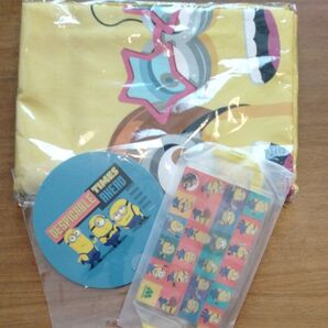 ミニオン バスタオル うちわ クリアレジャーポーチ 3個セット