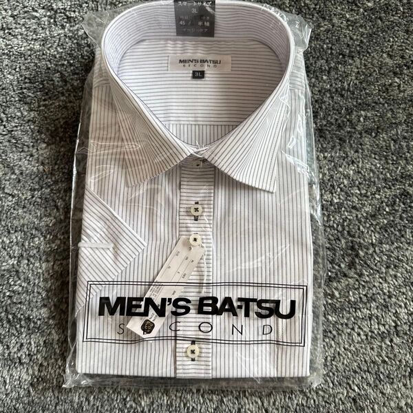 未使用品 MEN'S BATSU SECOND ワイシャツ 3L ストライプ柄
