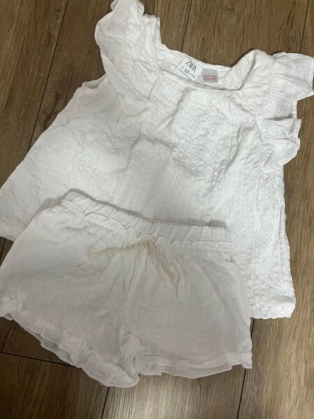 ZARAKidsザラキッズセットアップタンクトップショートパンツ116cmホワイト