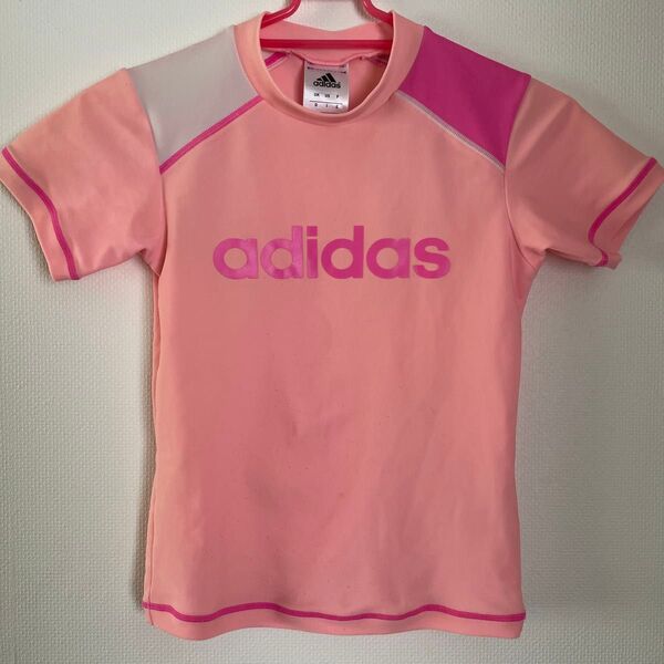 adidas アディダス ラッシュガード140cmサイズ 120.130cmでも。ピンク ポリエステル素材