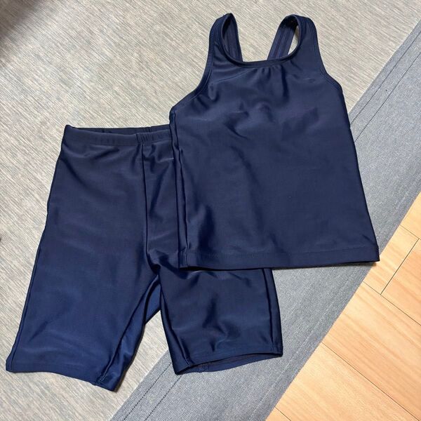 【美品】ネイビー水着セット(キッズ) 130cm 女子 セパレート 濃紺