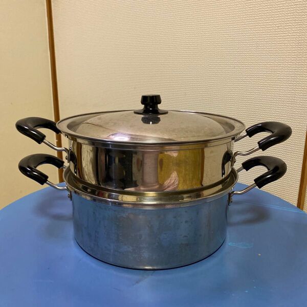 ステンレス製 2段式蒸し器28cm
