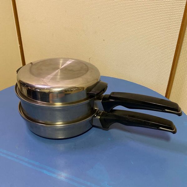 Royal Queen ステンレススチール 無水片手鍋18cm蒸し器付き