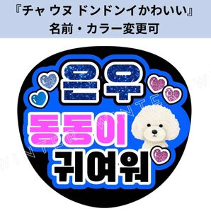 うちわ文字『チャウヌドンドンイかわいい』ASTROペンサファンサボードハングル韓国語