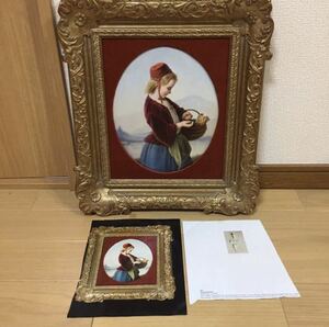  подлинный товар гарантия! KPM. доска 27×21.5cm [ живопись маслом гравюра на дереве акварельная живопись ke-pi- M портретная живопись ]