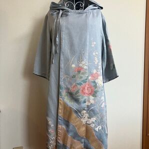 古着着物リメイク パーカー ハンドメイド リメイク 古着 着物
