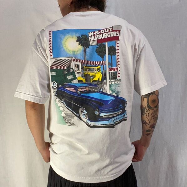In-N-Out Burger Tシャツ 古着 半袖 白 XL