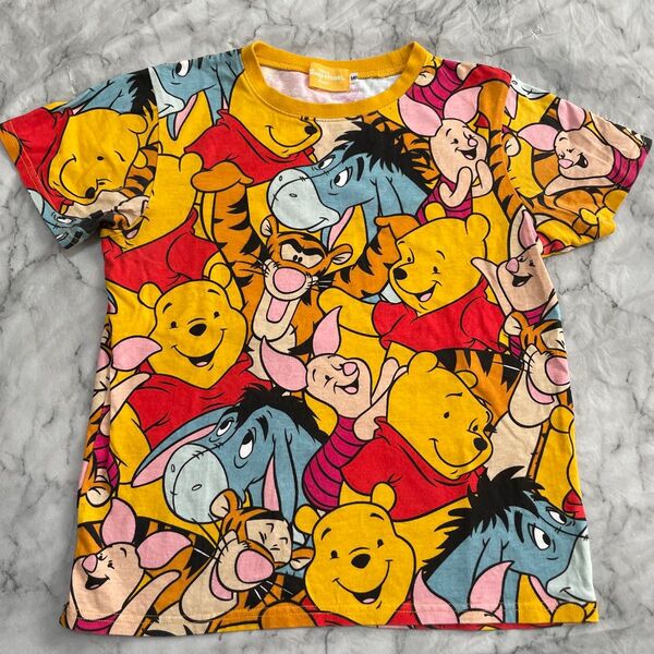 ディズニーリゾート くまのプーさん 総柄 Tシャツ 140