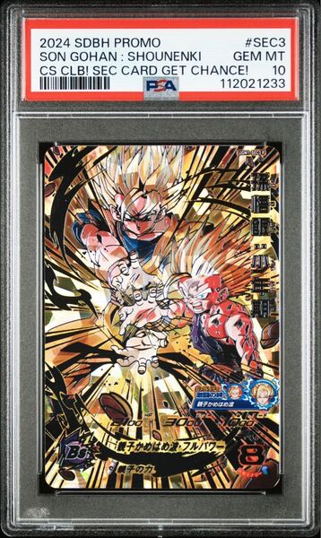 ドラゴンボールヒーローズ 孫悟飯 少年期 UGM1-SEC3 p PSA10