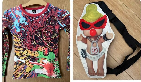 ヒステリックグラマー 長袖Tシャツ& 未使用品 HYSTERIC MINI ヒスミニ ボディバッグ 斜めがけバッグ ショルダー