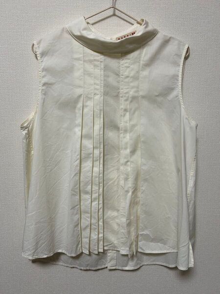 ユニクロ UNIQLO マルニ marni タックブラウス シャツ XL ノースリーブ コットン ノースリーブシャツ ブラウス